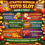 Strategi bermain toto slot aman dan sehat: tetapkan budget & waktu, pahami RTP/volatilitas, pakai demo, hindari chasing, jaga akun, dan berhenti saat limit.